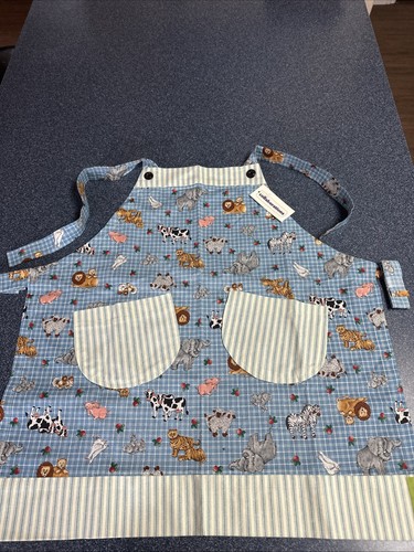 Kids farm animal apron blue - animal,
